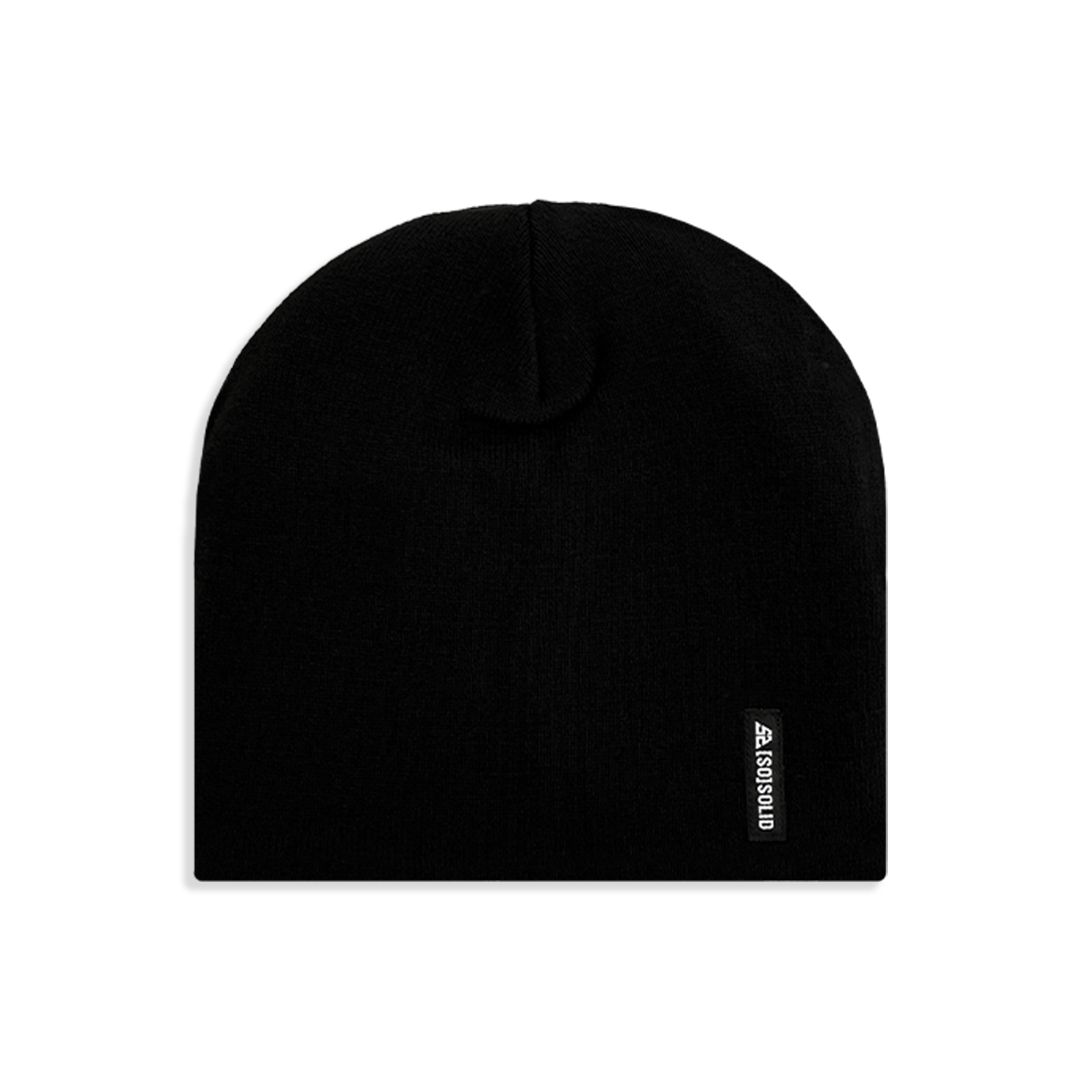 Reversible 2-In-1 Beanie Hat - Pattern/ Black